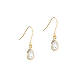 Gold Filled Drop Zirconia French Hook Earrings - Simply Whispers