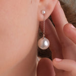 Silver Plated Pearl Chain Drop Earrings - Simply Whispers