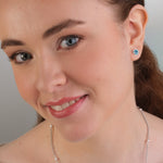 Aqua Crystal Stud Earrings - Simply Whispers