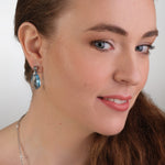 Aqua Crystal Drop Earrings - Simply Whispers