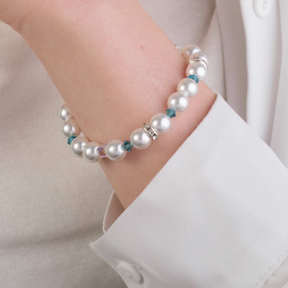 Indicolite Bead And Pearl Bracelet - Simply Whispers