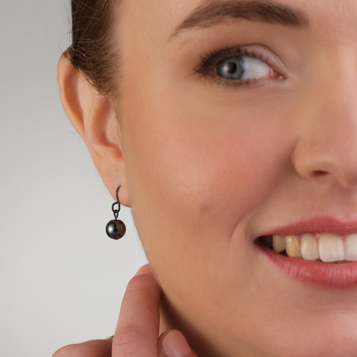 Hematite Bead Black Niobium French hook Earrings - Simply Whispers