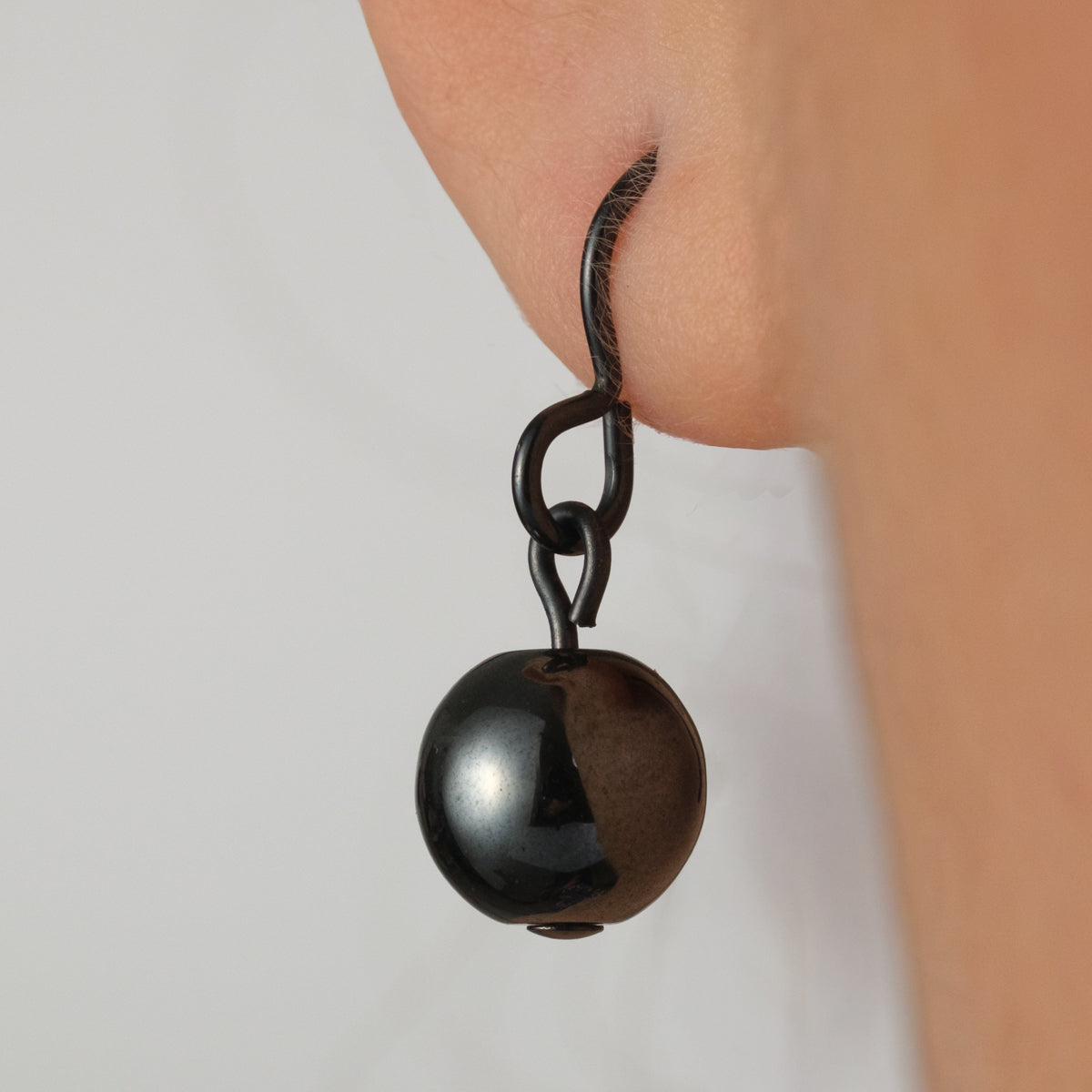 Hematite Bead Black Niobium French hook Earrings - Simply Whispers