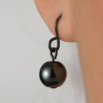 Hematite Bead Black Niobium French hook Earrings - Simply Whispers