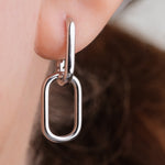 Silver Paperclip Huggie Earrings - Simply Whispers
