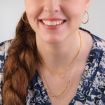 Gold Paperclip and Circle Layered Necklace - Simply Whispers