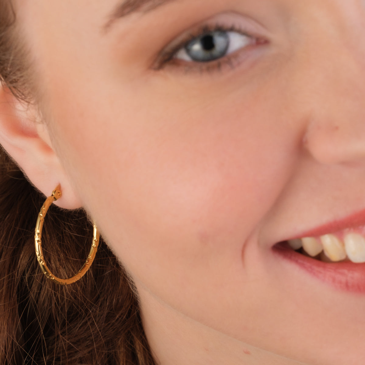 Gold Bamboo Hoop Earrings - Simply Whispers