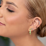 Green And Black Crystal Twist Gold Plated Hoop Earrings - Simply Whispers