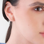 Crystal Square Gold Mini Stud Earrings - Simply Whispers