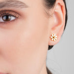 Gold Flower Stud Earrings - Simply Whispers