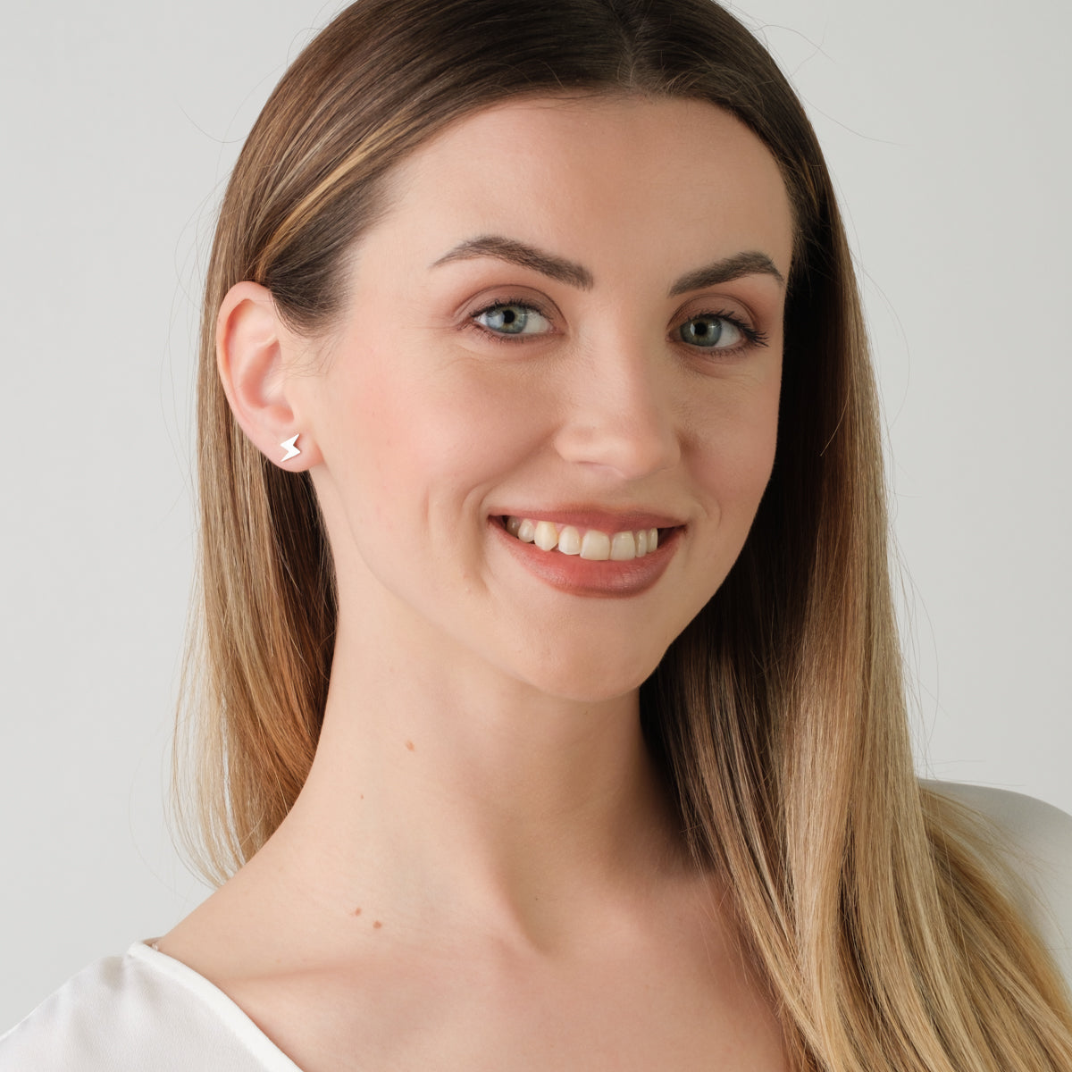 Silver Lightning Stud Earrings Simply Whispers