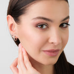 White Zirconia Titanium Posted Hoop Earrings - Simply Whispers