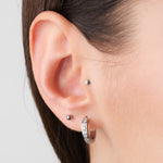 White Zirconia Titanium Posted Hoop Earrings - Simply Whispers