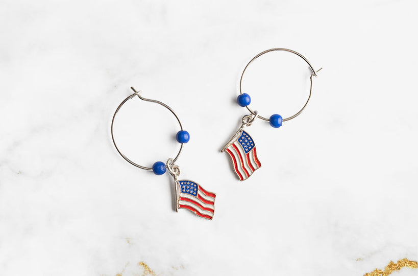 Show your love for the American flag and everything that it stands for. These silver plated earrings are here to make you feel proud of our nation. Feel positive and cheerful on any occasion with the colors of the American flag.