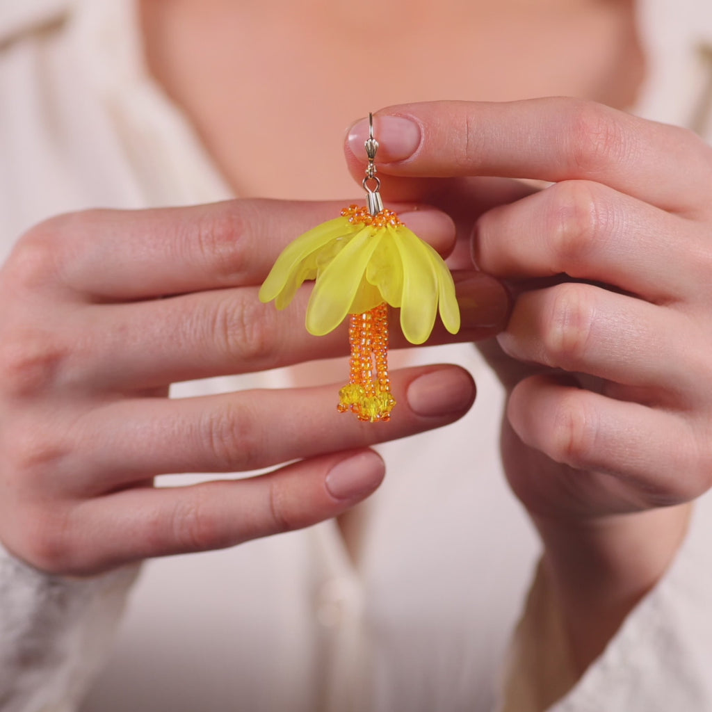 Yellow Calicanto Dangle Earrings