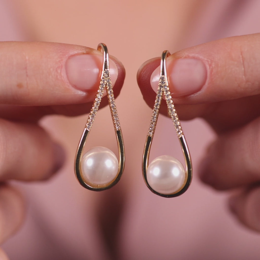 Large Crystal & Pearl Earrings