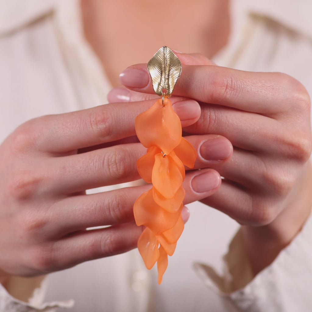 Peach Begonia Dangle Earrings