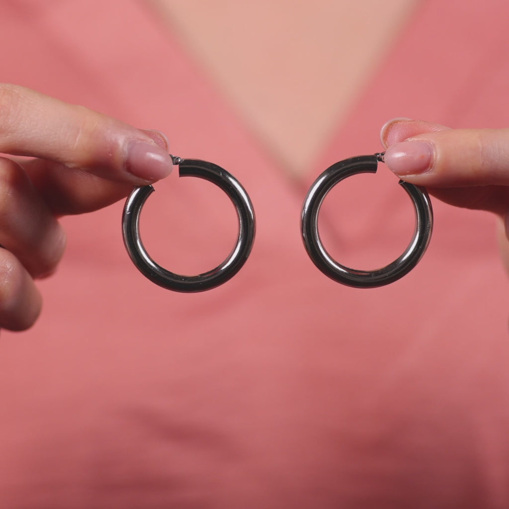 Silver Chunky Hoop Earrings