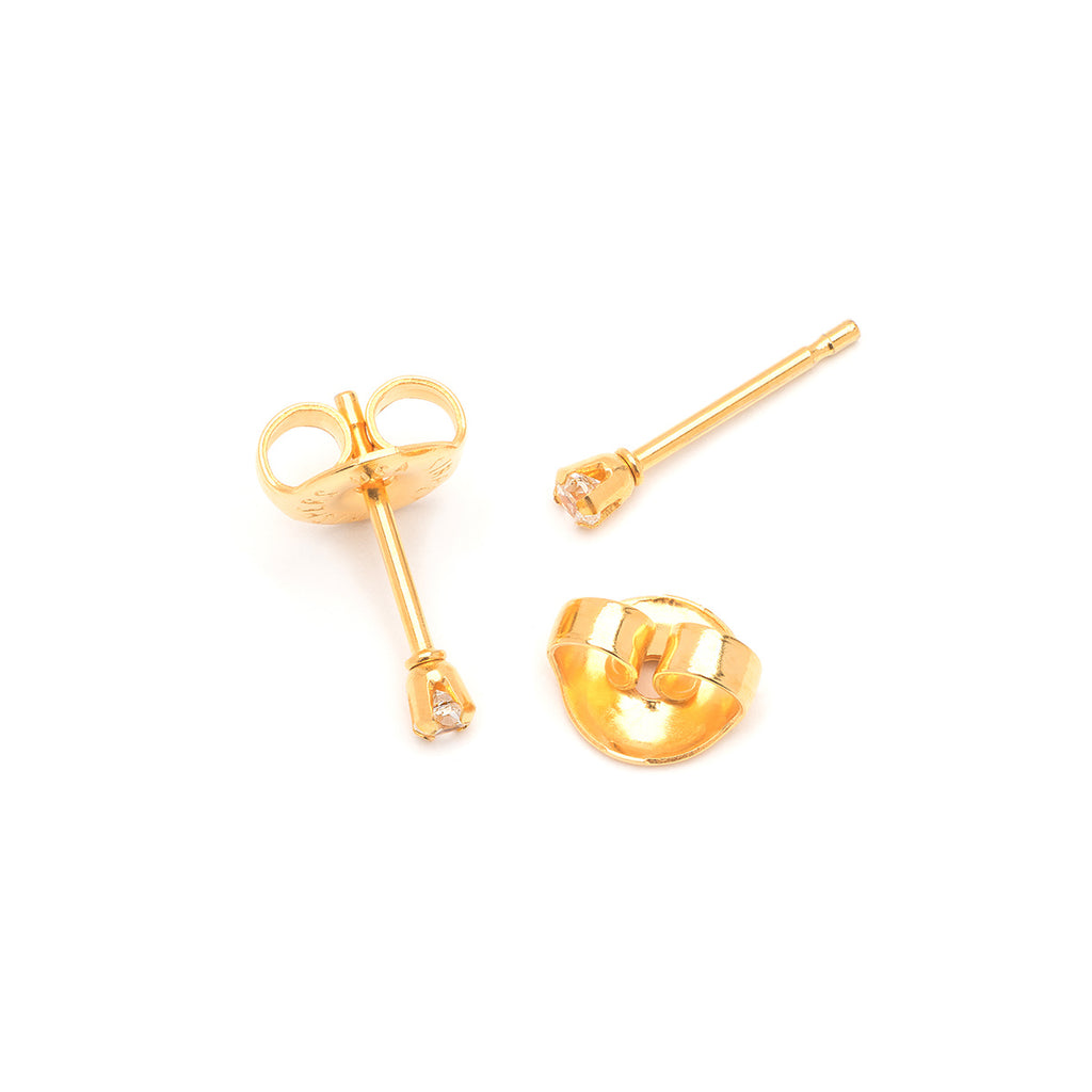 Mini Crystal Stud Earrings Gold Plated - Simply Whispers