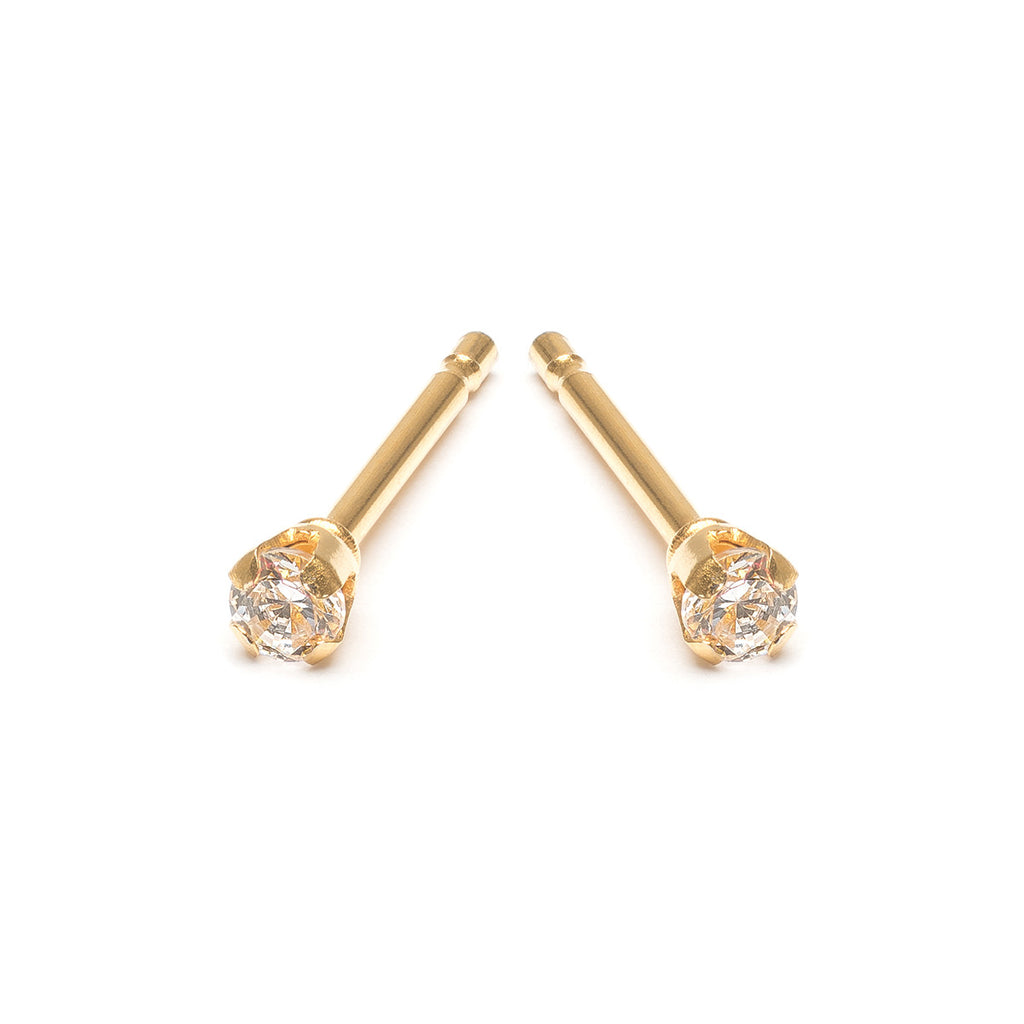 Mini Crystal Stud Earrings Gold Plated - Simply Whispers