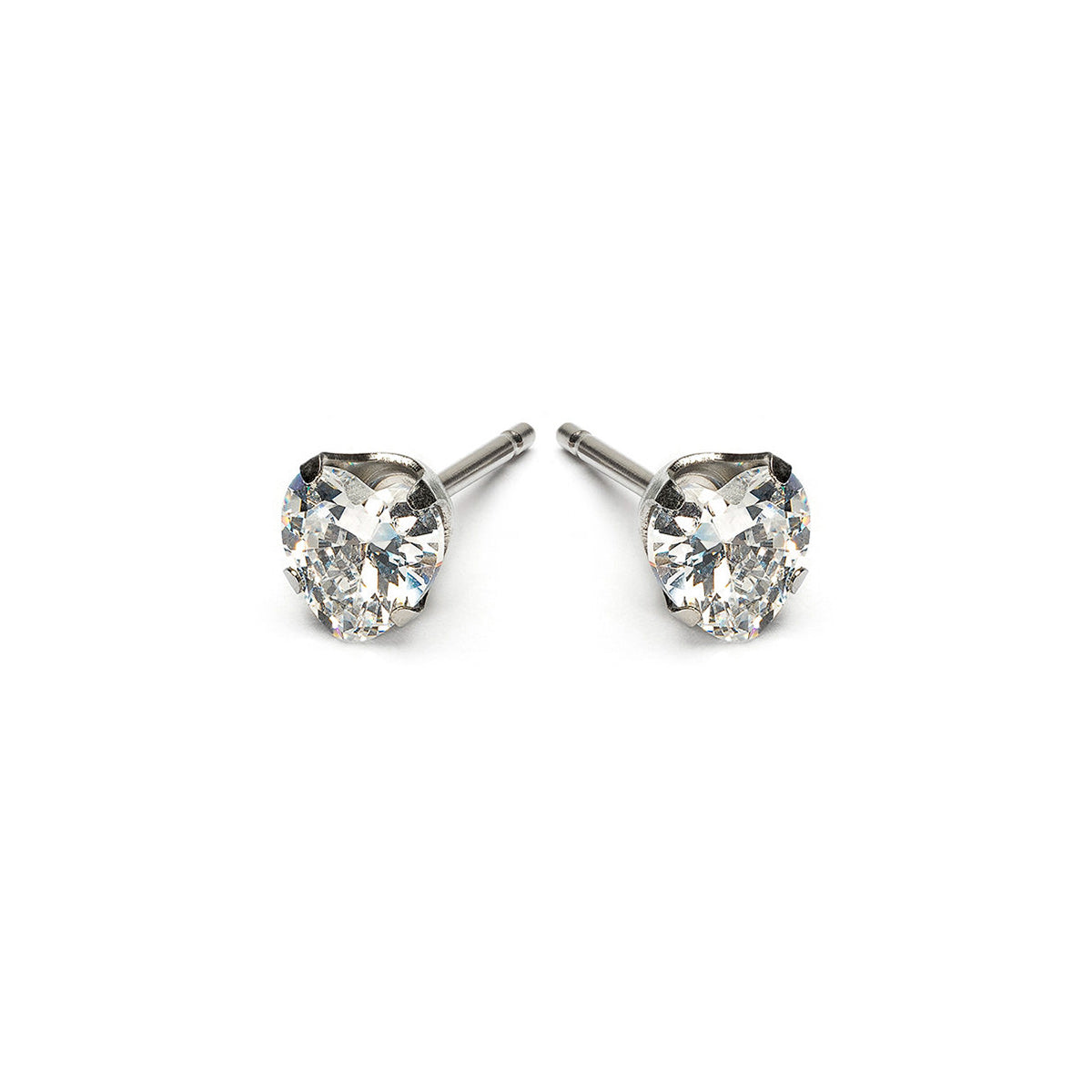 Heart Cubic Zirconia Stud Earrings Stainless Steel - Simply Whispers