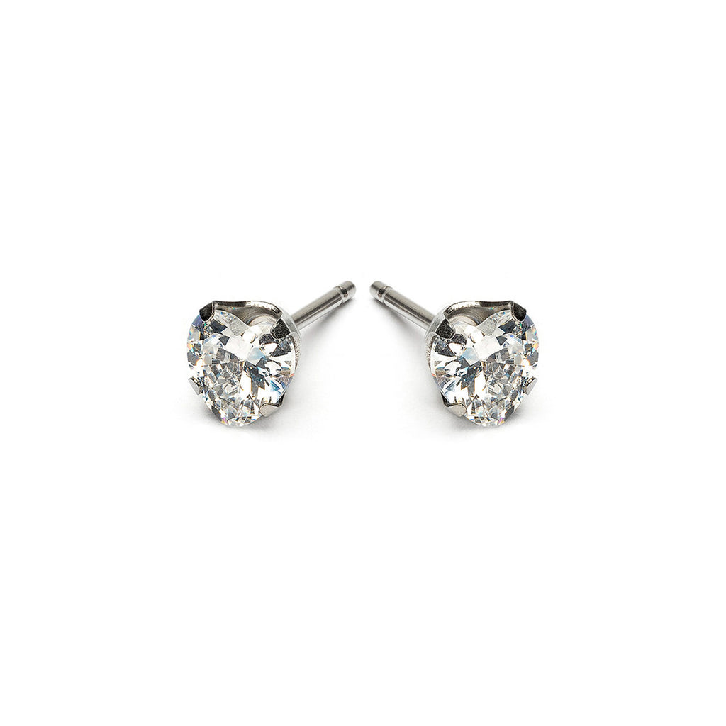 Heart Cubic Zirconia Stud Earrings Stainless Steel - Simply Whispers