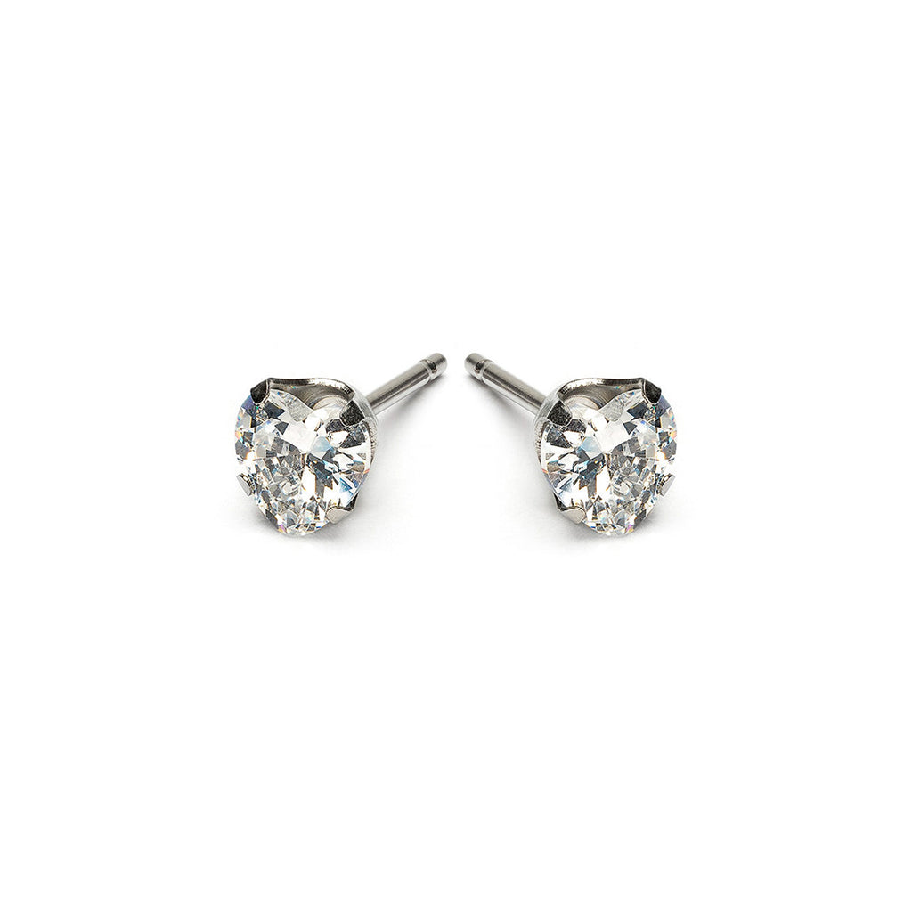 Heart Cubic Zirconia Stud Earrings Stainless Steel - Simply Whispers