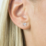 Heart Cubic Zirconia Stud Earrings Stainless Steel - Simply Whispers