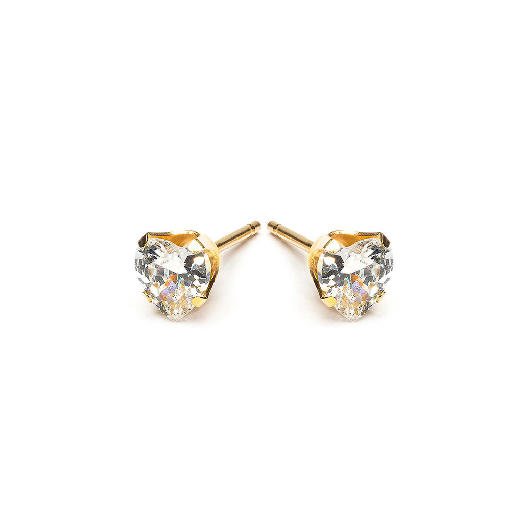 Heart Cubic Zirconia Stud Earrings - Simply Whispers