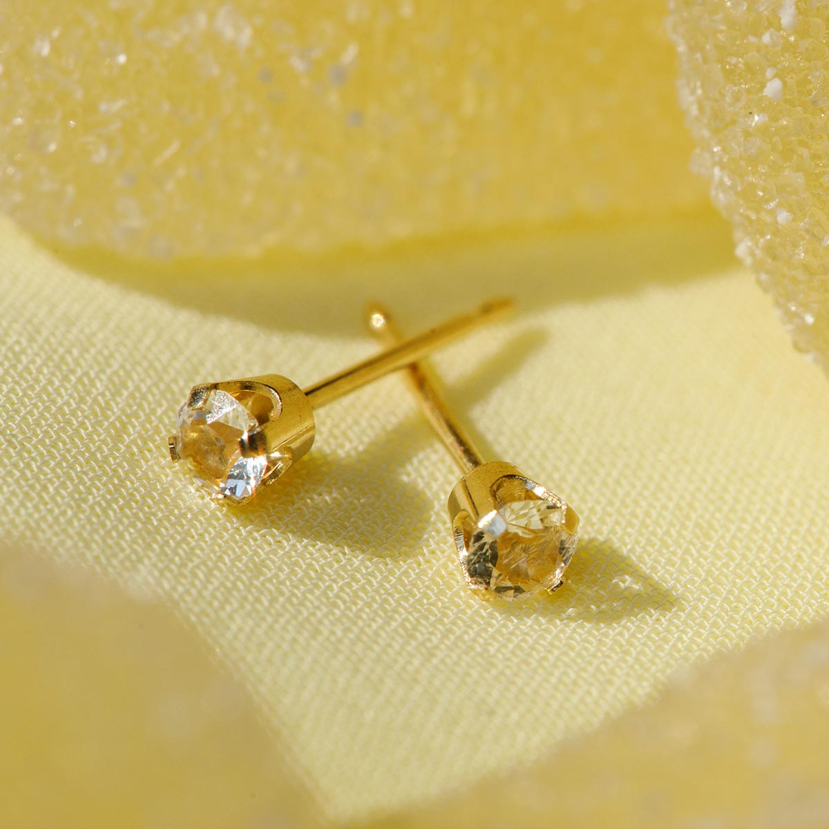 14k Gold April Birthstone Stud Earrings - Simply Whispers