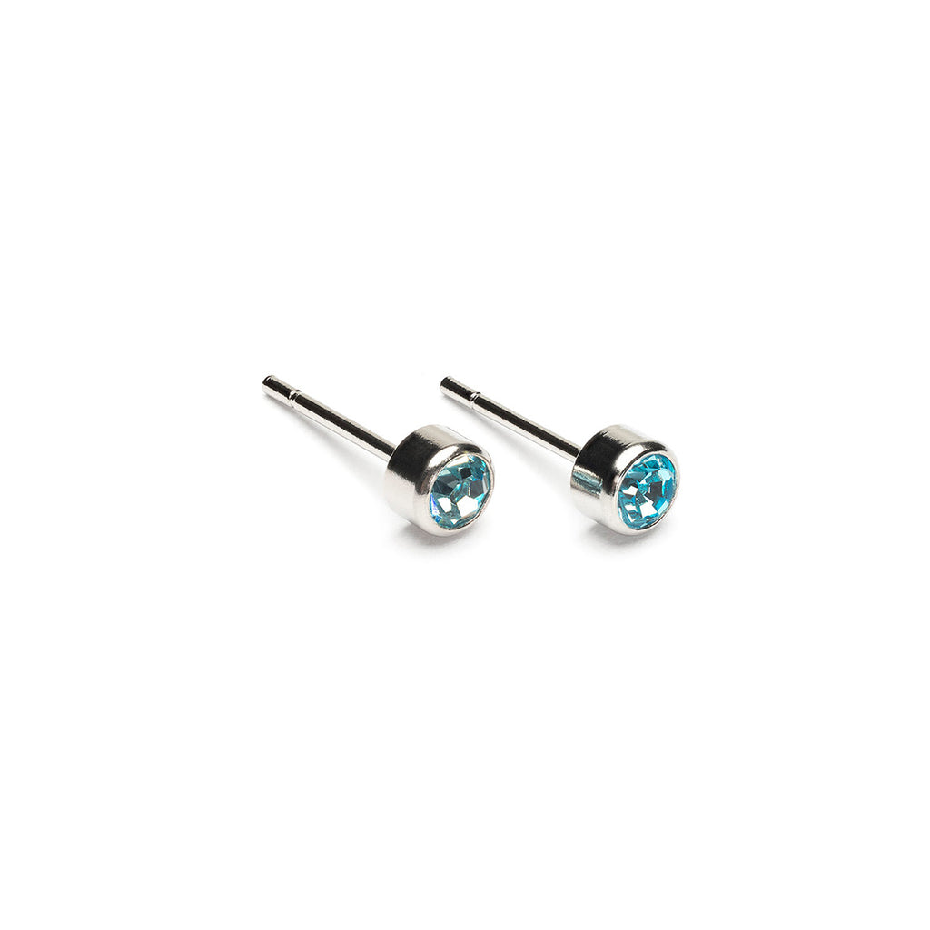 March Birthstone Stainless Steel Earrings - Simply Whispers