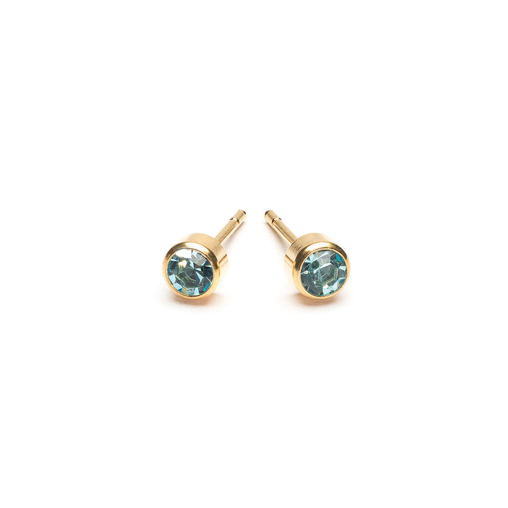 March Birthstone 14k Gold Plated Earrings - Simply Whispers