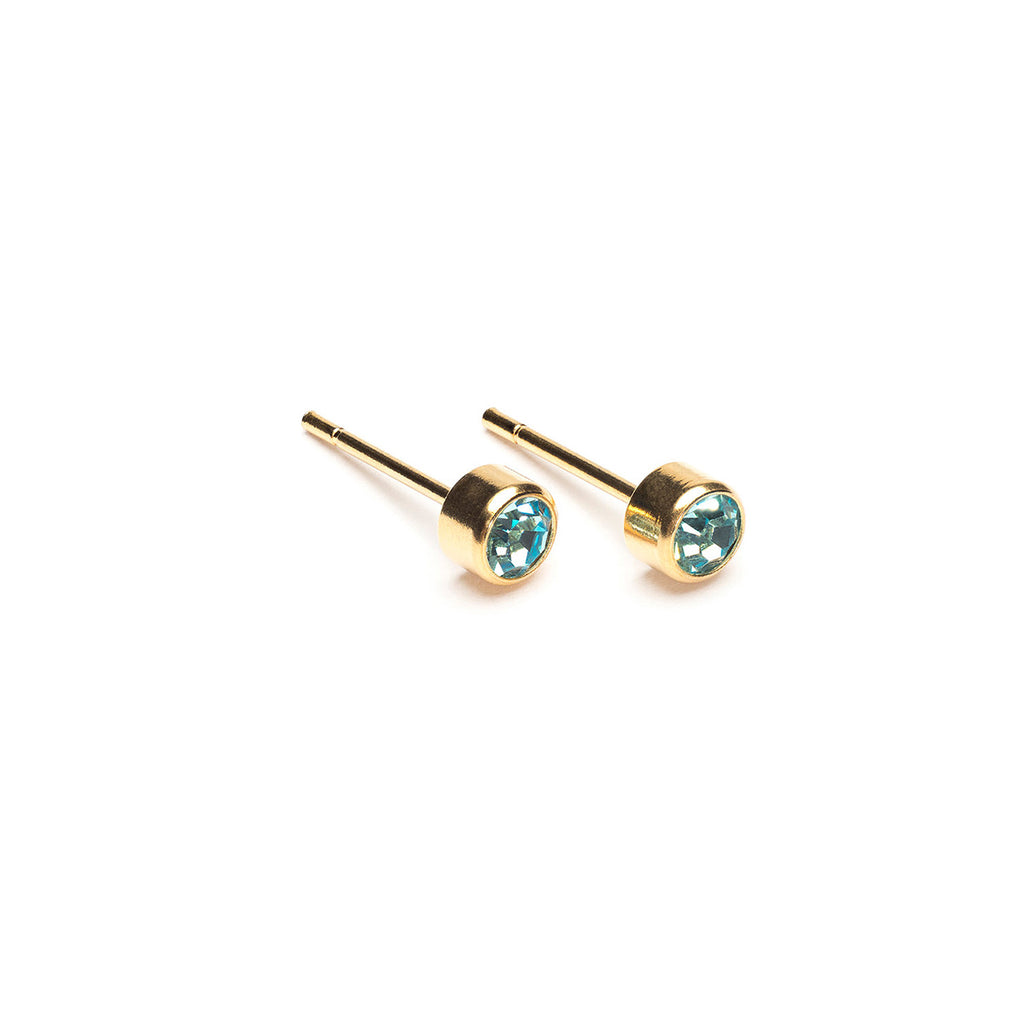 March Birthstone 14k Gold Plated Earrings - Simply Whispers