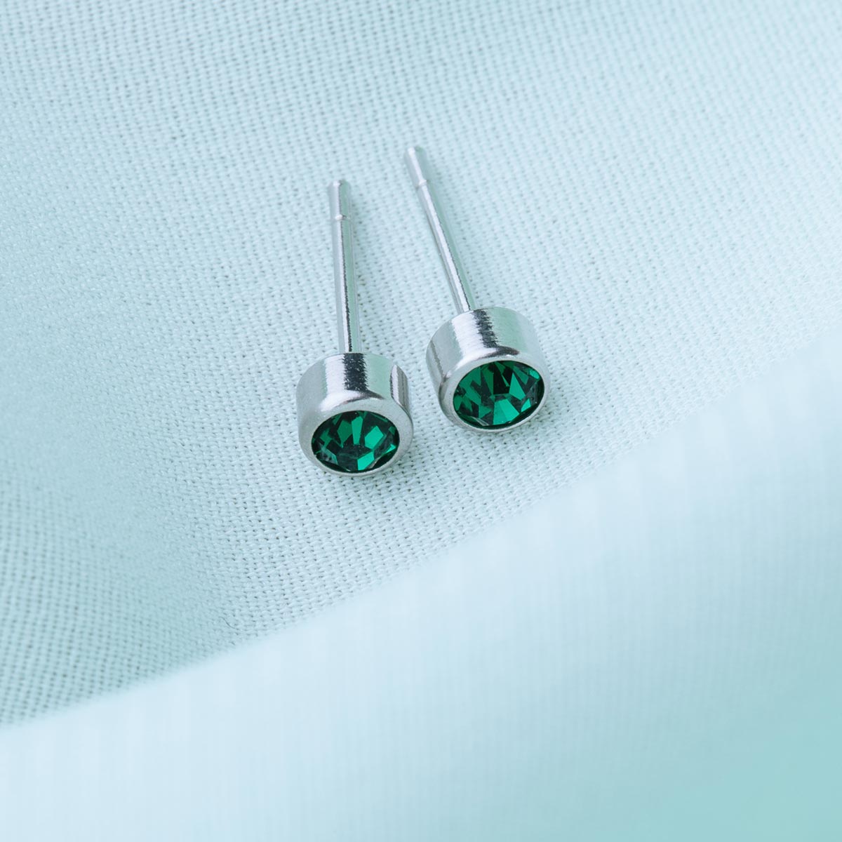May Birthstone Stainless Steel Earrings - Simply Whispers