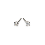 Stainless Steel 3 mm Round Cubic Zirconia Stud Earrings - Simply Whispers