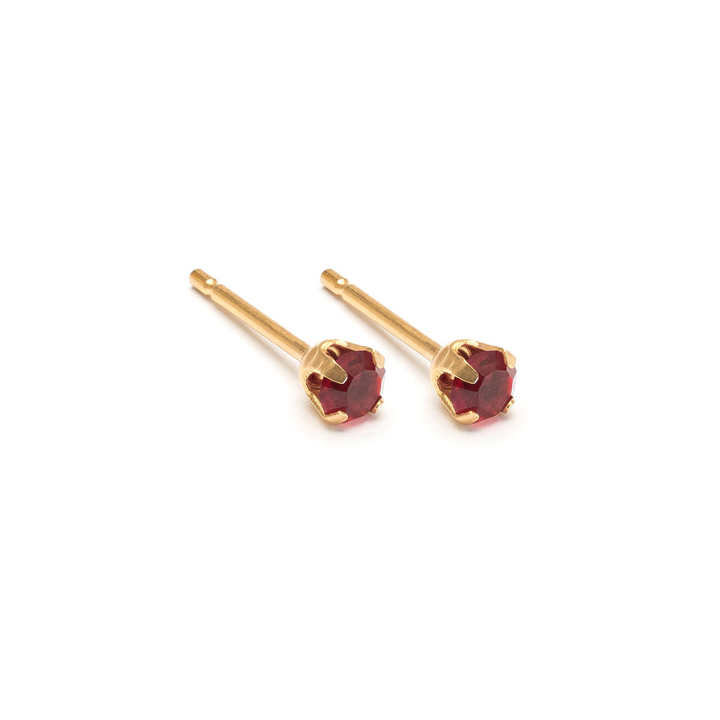 January Birthstone 14k Gold Plated Stud Earrings - Simply Whispers
