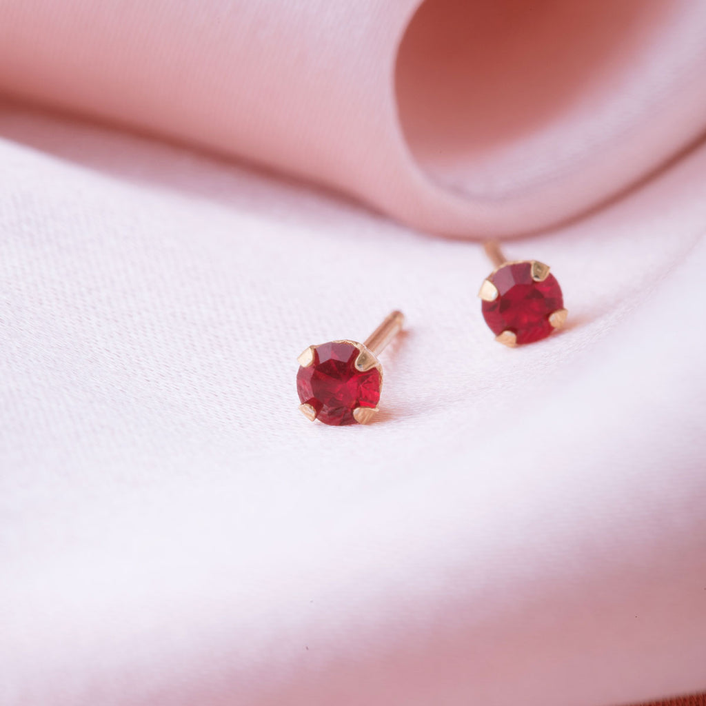 January Birthstone 14k Gold Plated Stud Earrings - Simply Whispers