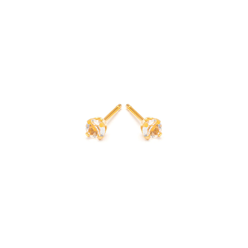 April Birthstone 14k Gold Plated Stud Earrings - Simply Whispers