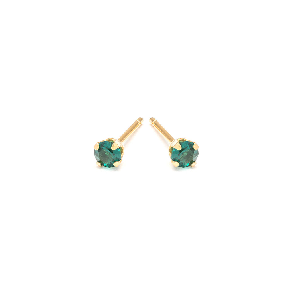 May Birthstone 14k Gold Plated Stud Earrings - Simply Whispers