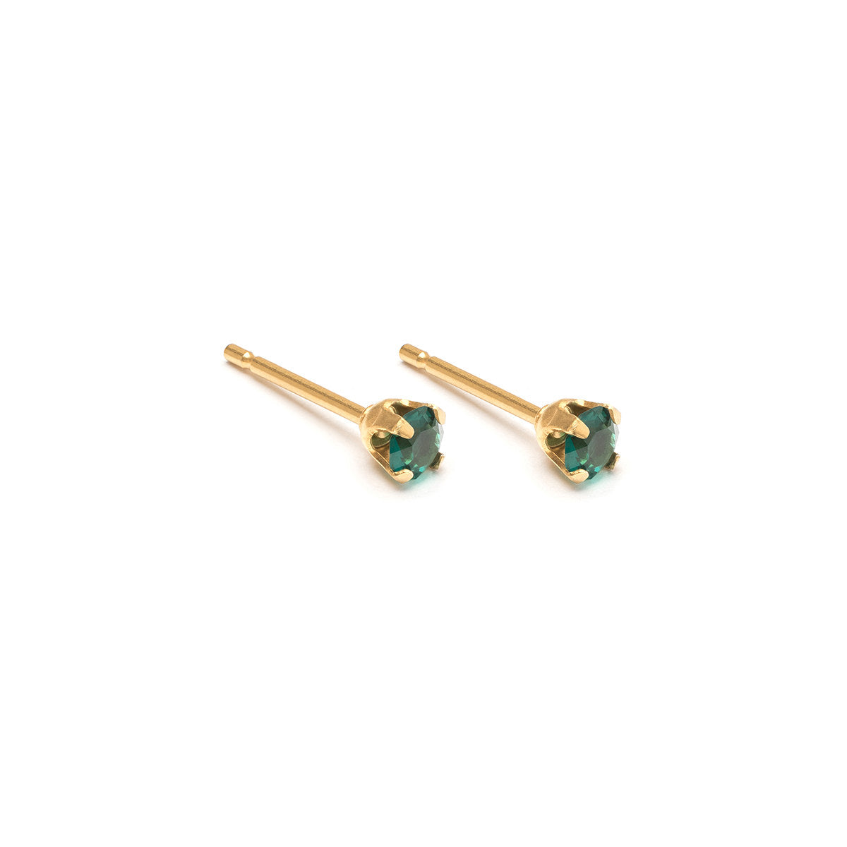 May Birthstone 14k Gold Plated Stud Earrings - Simply Whispers