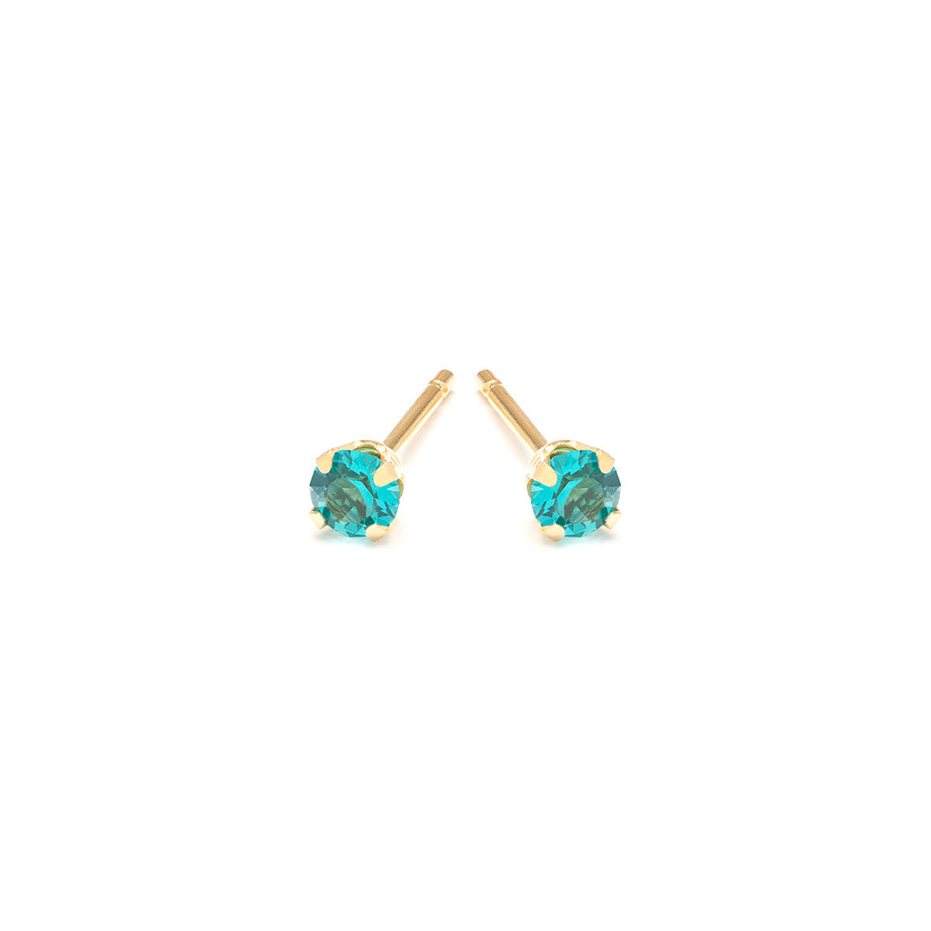 December Birthstone 14k Gold Plated Stud Earrings - Simply Whispers