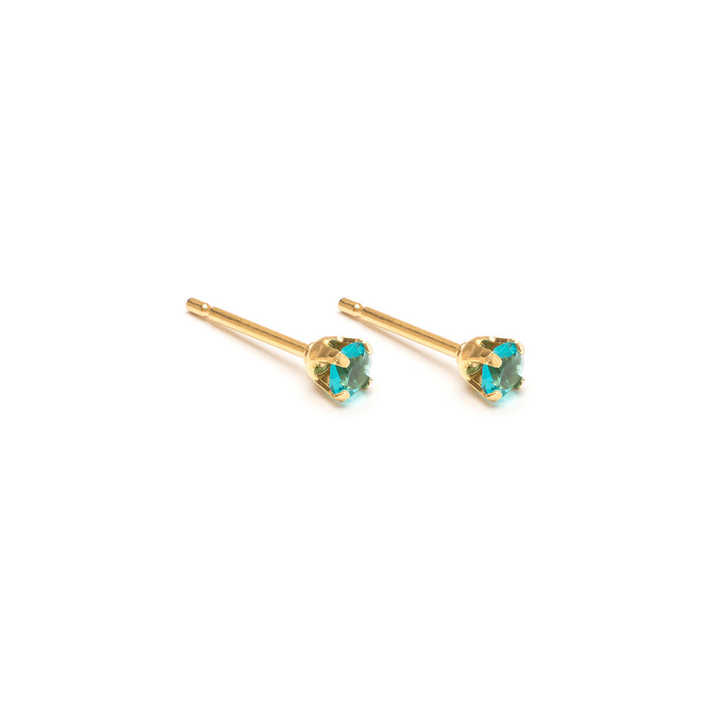 December Birthstone 14k Gold Plated Stud Earrings - Simply Whispers