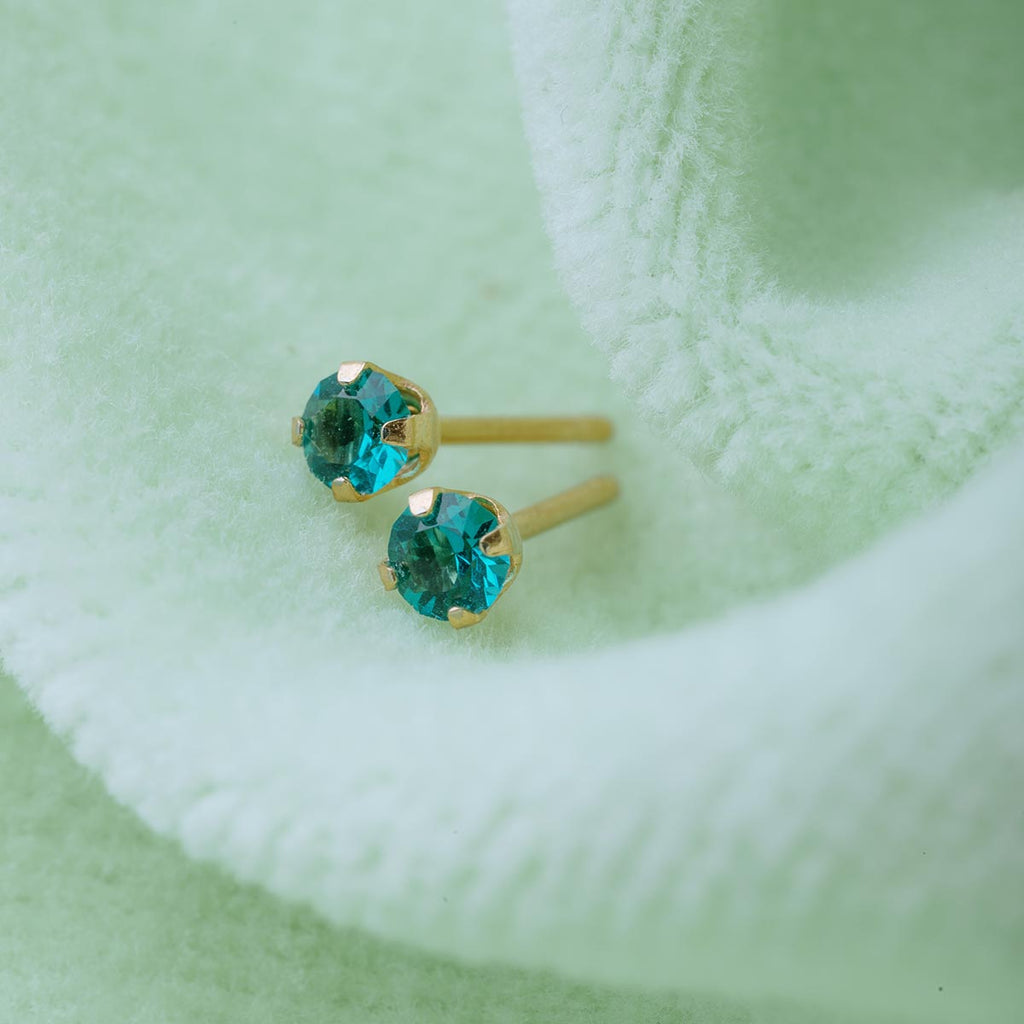 December Birthstone 14k Gold Plated Stud Earrings - Simply Whispers