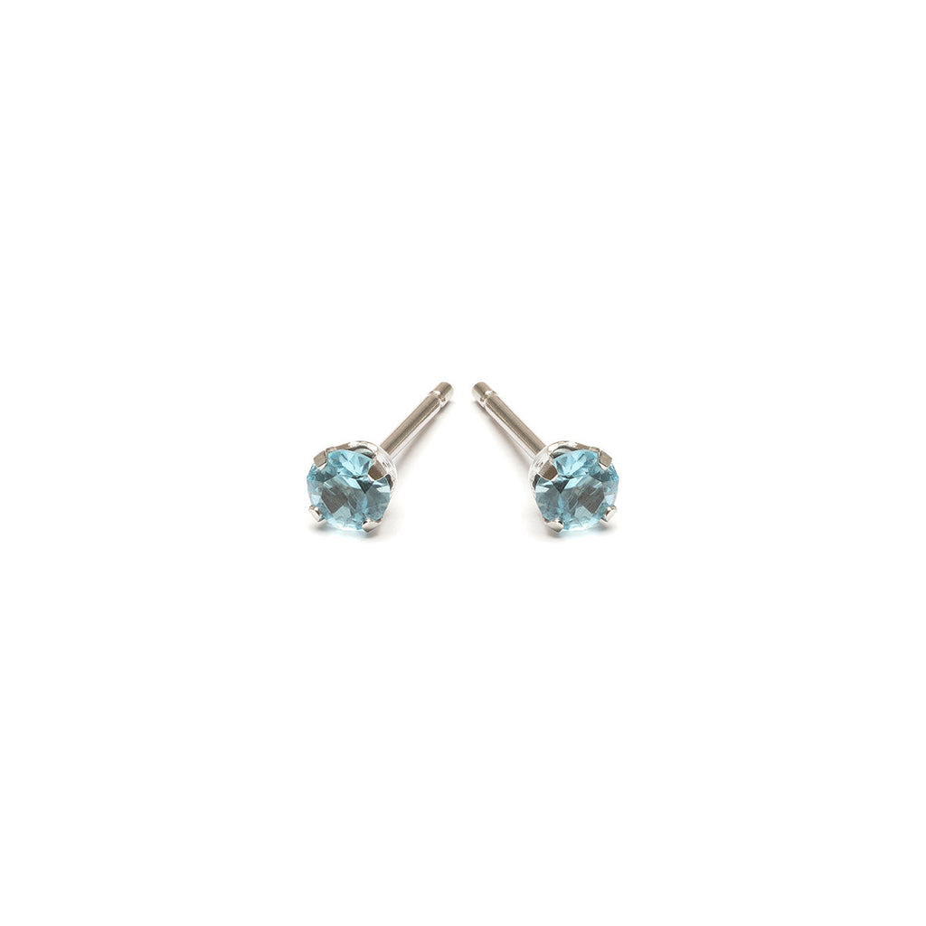 March Birthstone Stainless Steel Stud Earrings - Simply Whispers