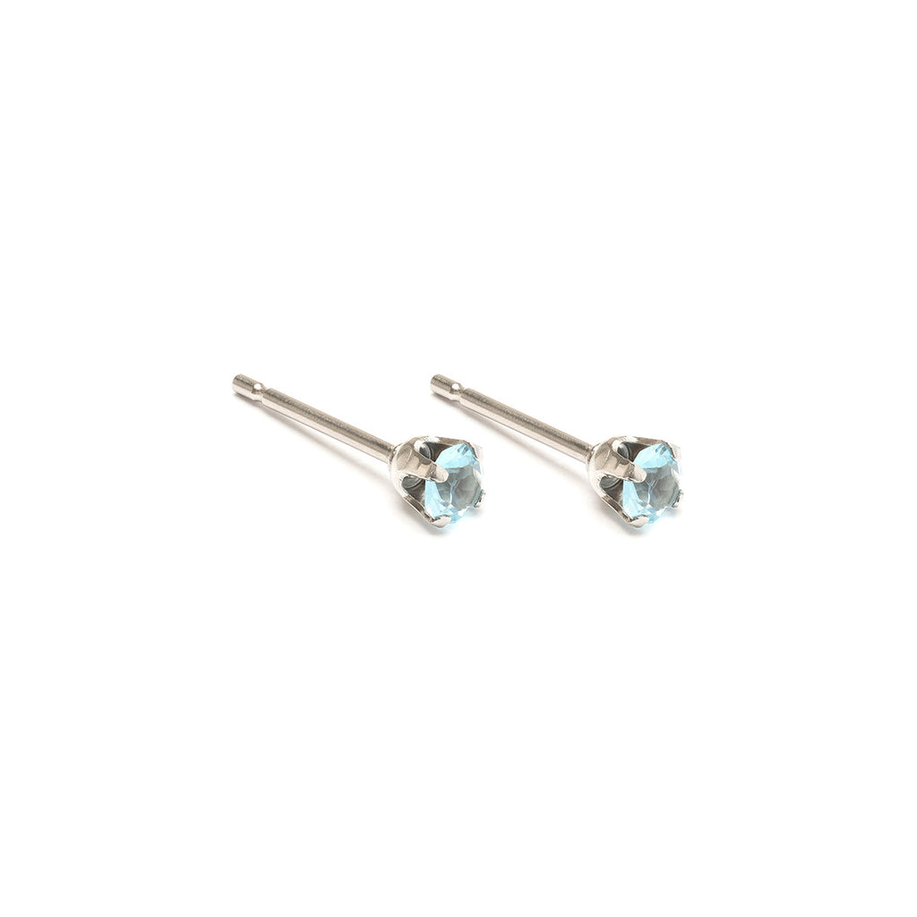 March Birthstone Stainless Steel Stud Earrings - Simply Whispers