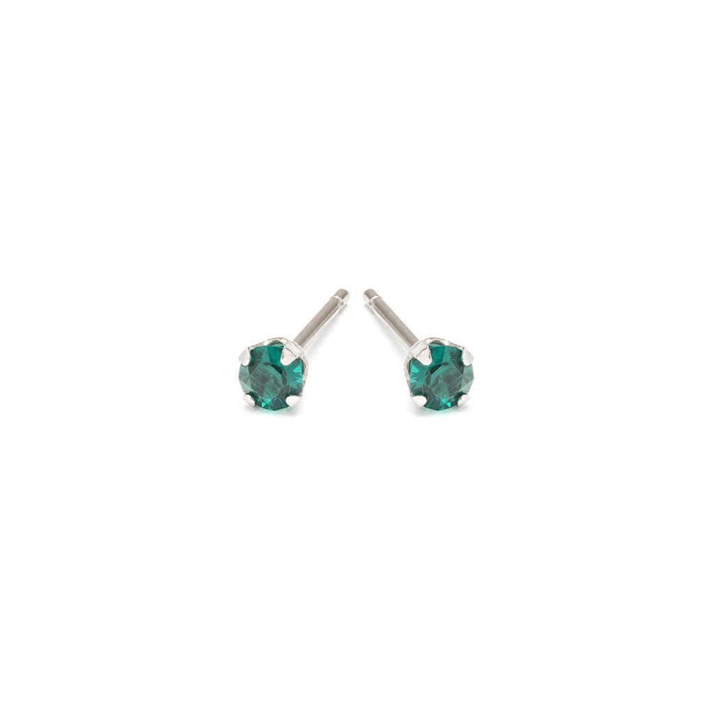 May Birthstone Stainless Steel Stud Earrings - Simply Whispers