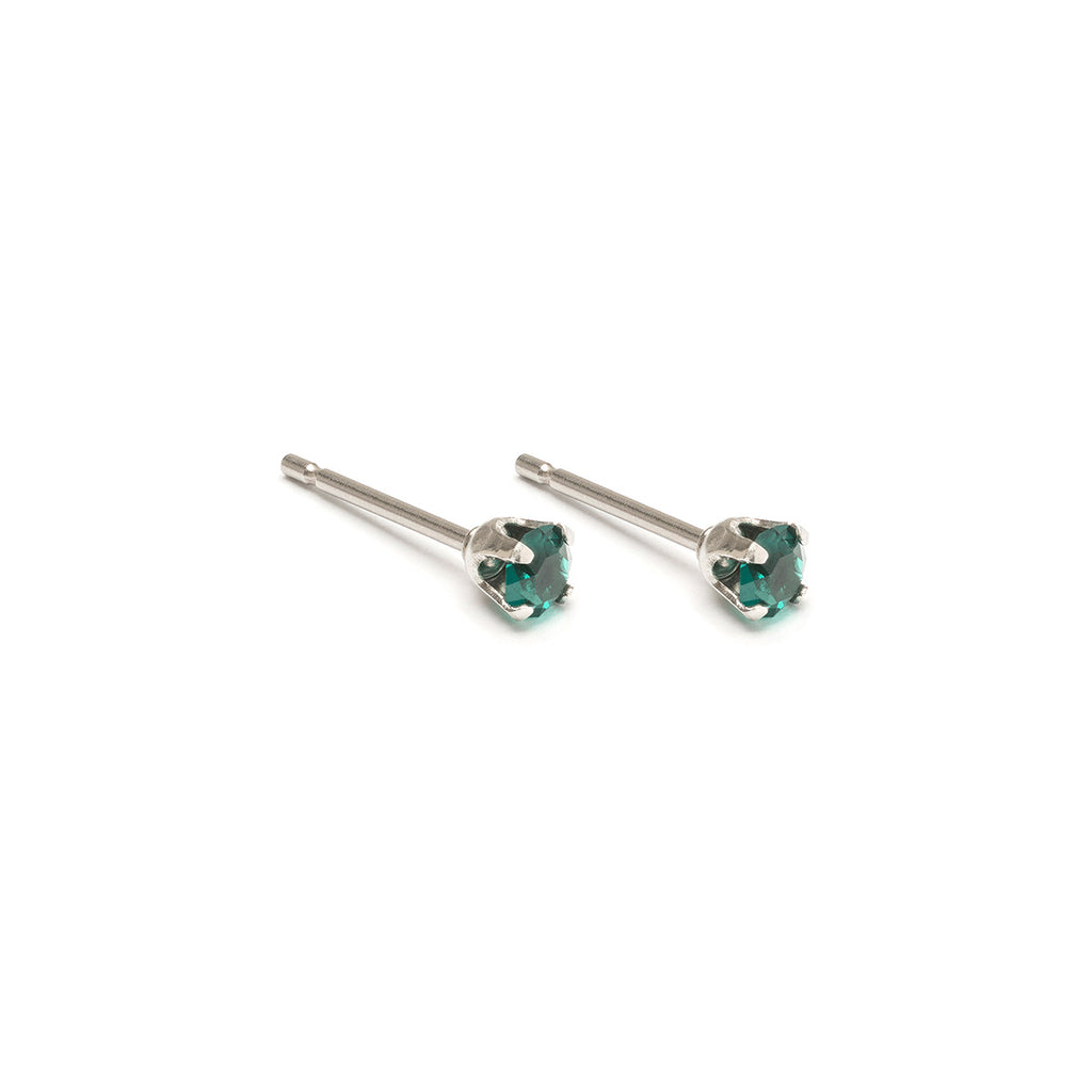 May Birthstone Stainless Steel Stud Earrings - Simply Whispers