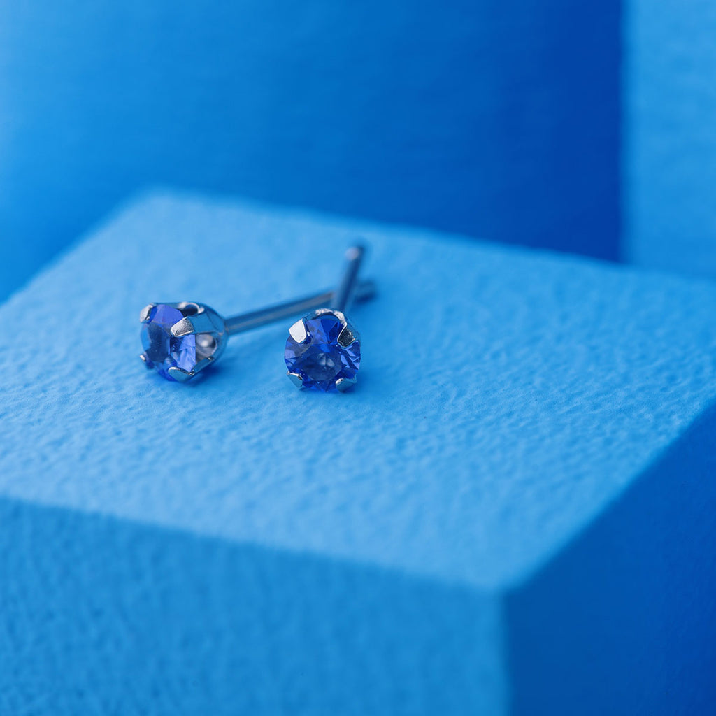 September Birthstone Stainless Steel Stud Earrings - Simply Whispers