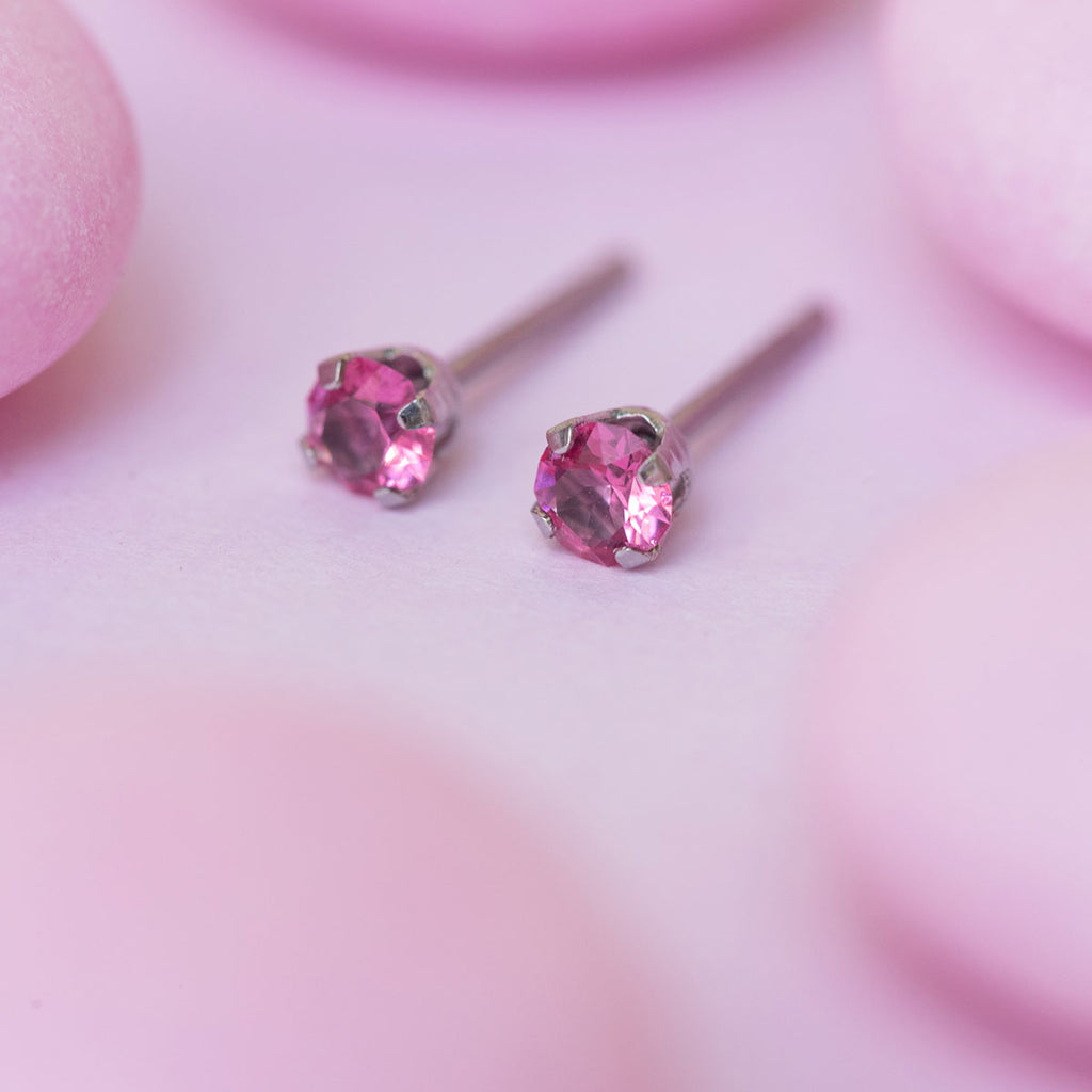 October Birthstone Stainless Steel Stud Earrings - Simply Whispers