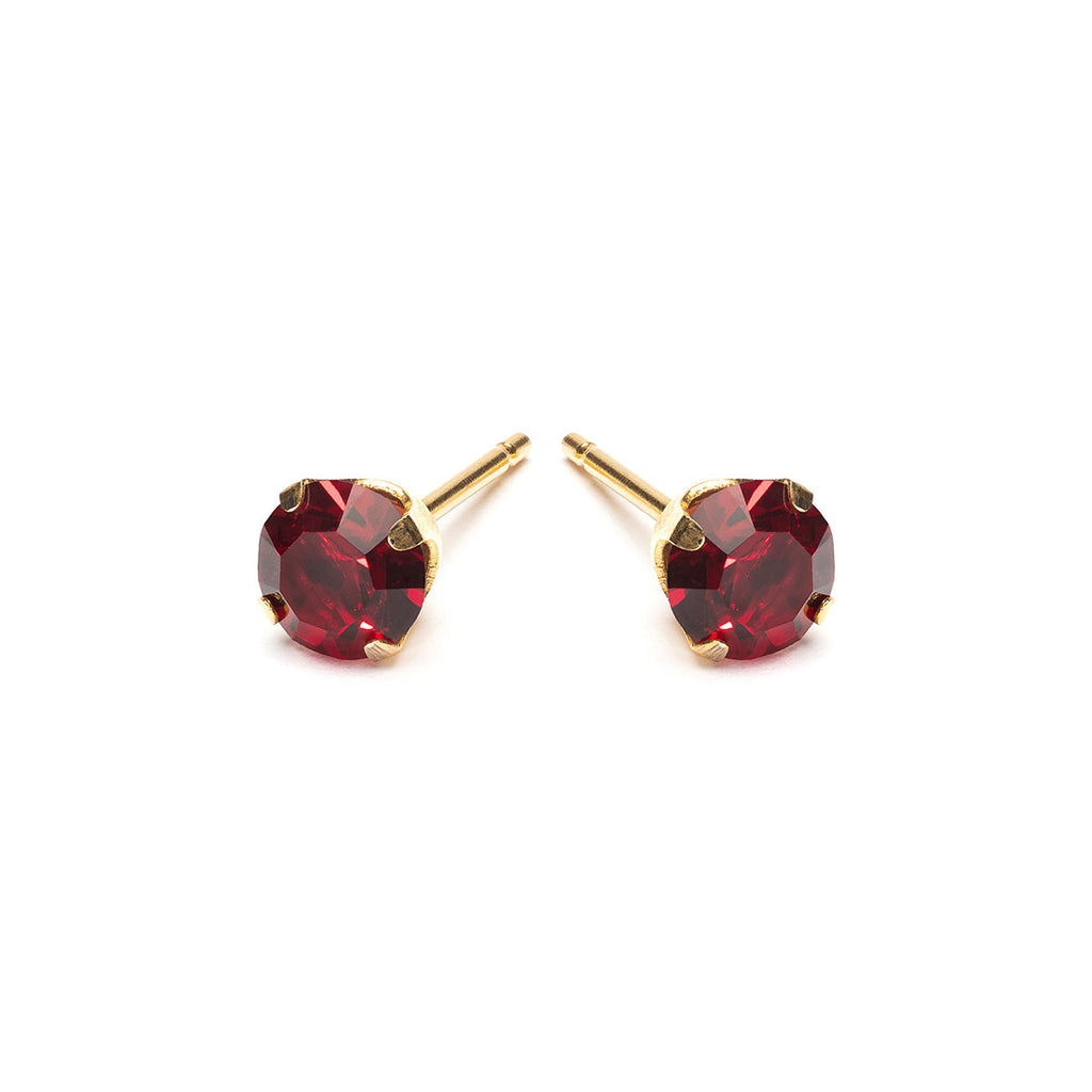 Gold Plated 5 mm January Birthstone Stud Earrings - Simply Whispers